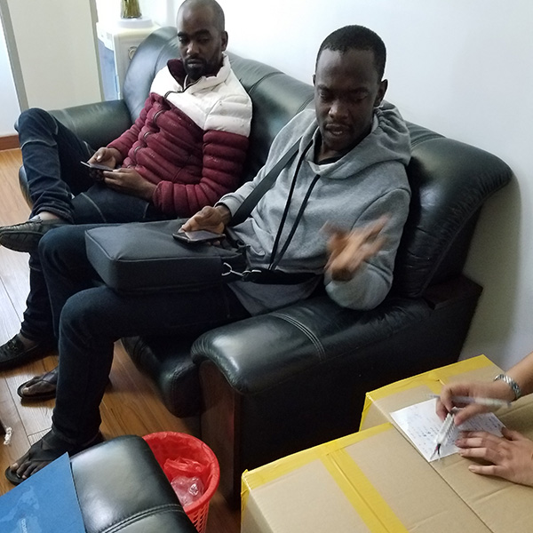 2019-8-26, Uganda client Male Aloysious come to visit our office and place an order.