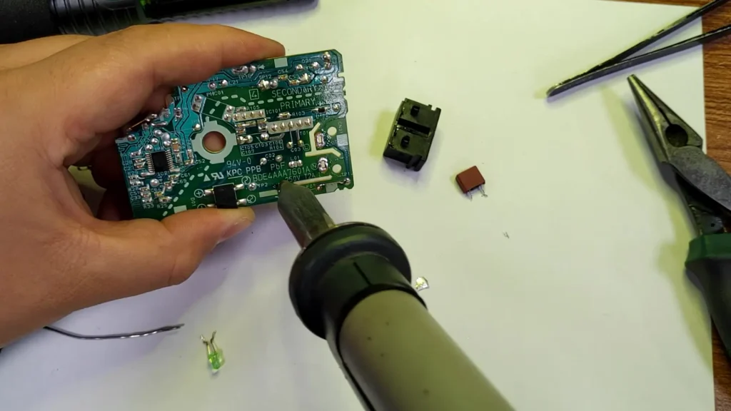 desoldering battery pack from pcb